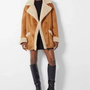 Bershka Oversized Shearling Coat